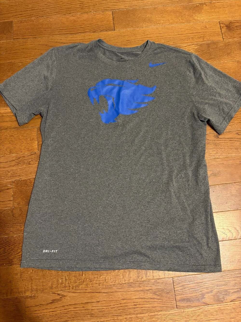 Nike The Nike Tee Athletic Cut Dri-Fit Gray T-Shirt Size L